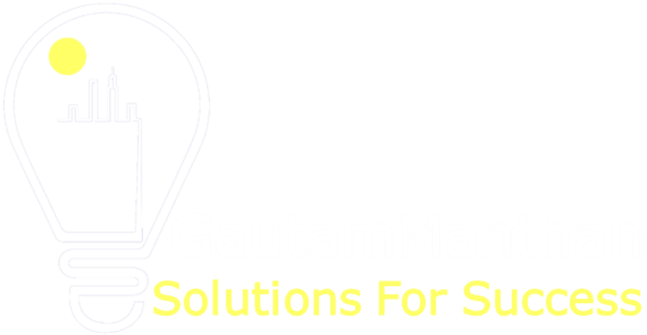GautamManthan reverse logo with Tagline